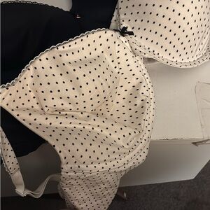 Victoria's Secret Cream and Black Dot Bra